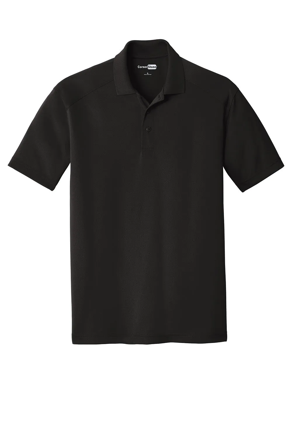 CornerStone Mens Select Moisture Wicking Short Sleeve Polo Shirt - Black  Cheaper Clothing Cornerstone