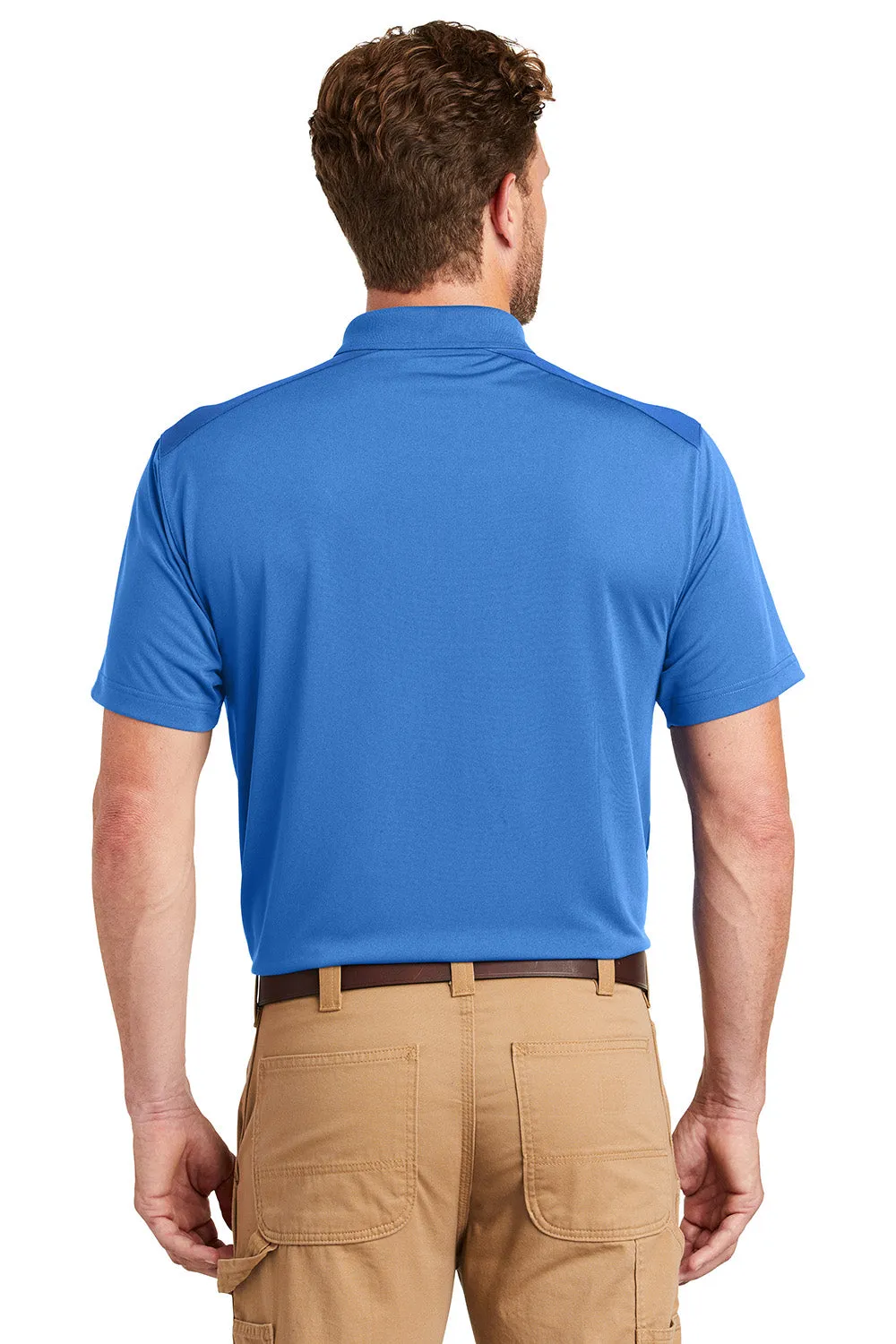 CornerStone Mens Select Moisture Wicking Short Sleeve Polo Shirt - Lake Blue  Cheaper Clothing Cornerstone