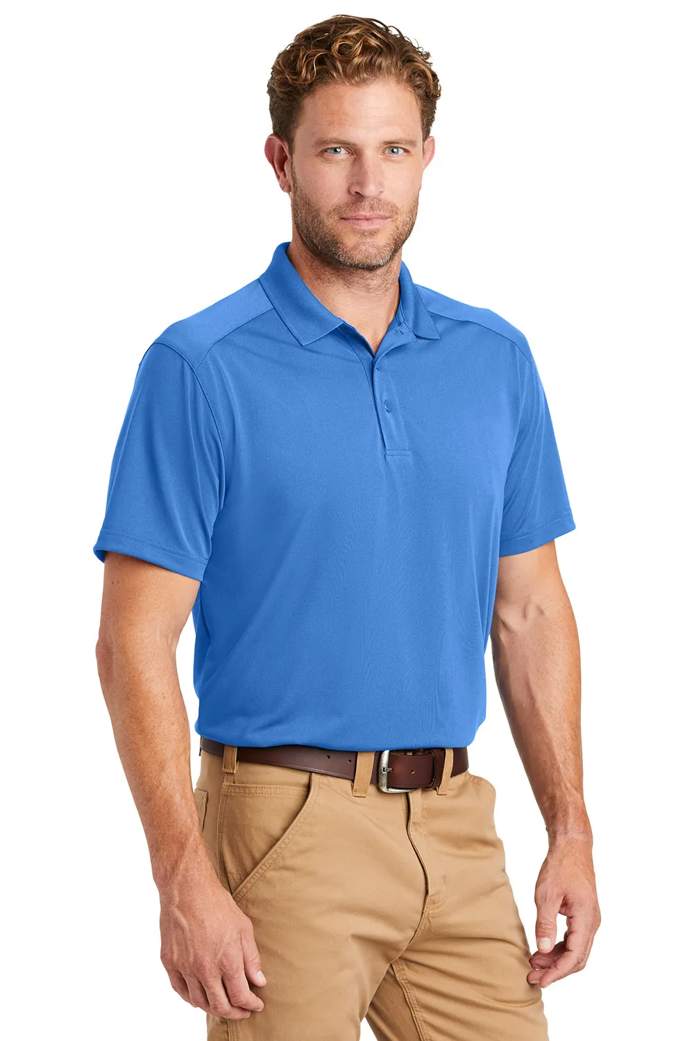 CornerStone Mens Select Moisture Wicking Short Sleeve Polo Shirt - Lake Blue  Cheaper Clothing Cornerstone