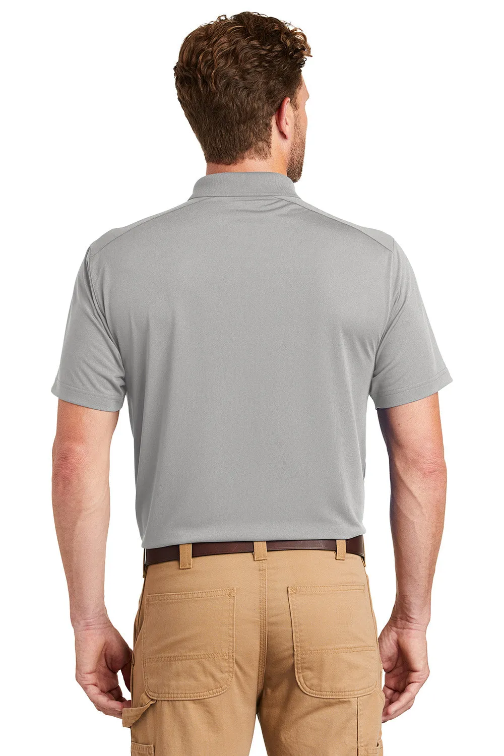 CornerStone Mens Select Moisture Wicking Short Sleeve Polo Shirt - Light Grey  Cheaper Clothing Cornerstone