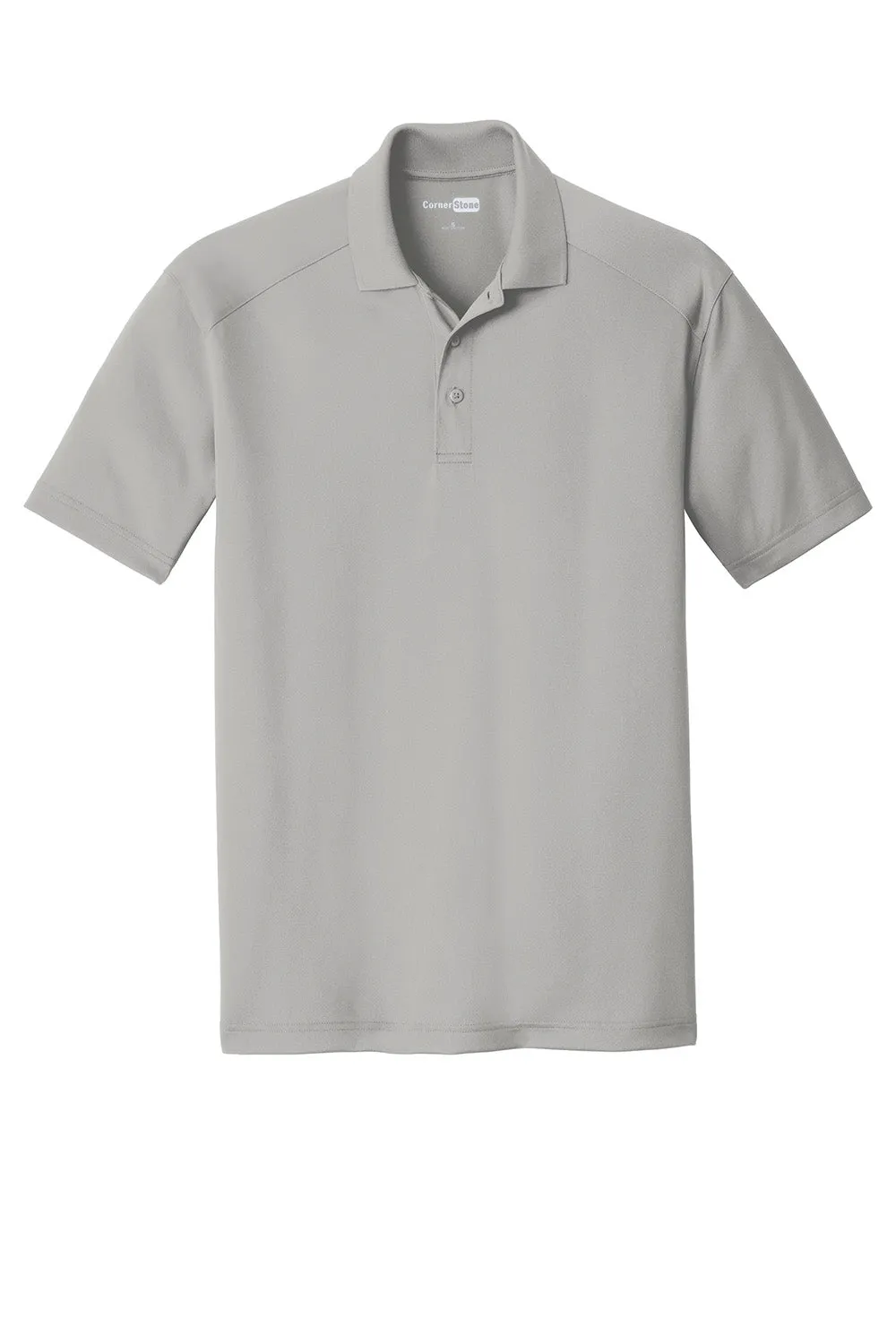 CornerStone Mens Select Moisture Wicking Short Sleeve Polo Shirt - Light Grey  Cheaper Clothing Cornerstone