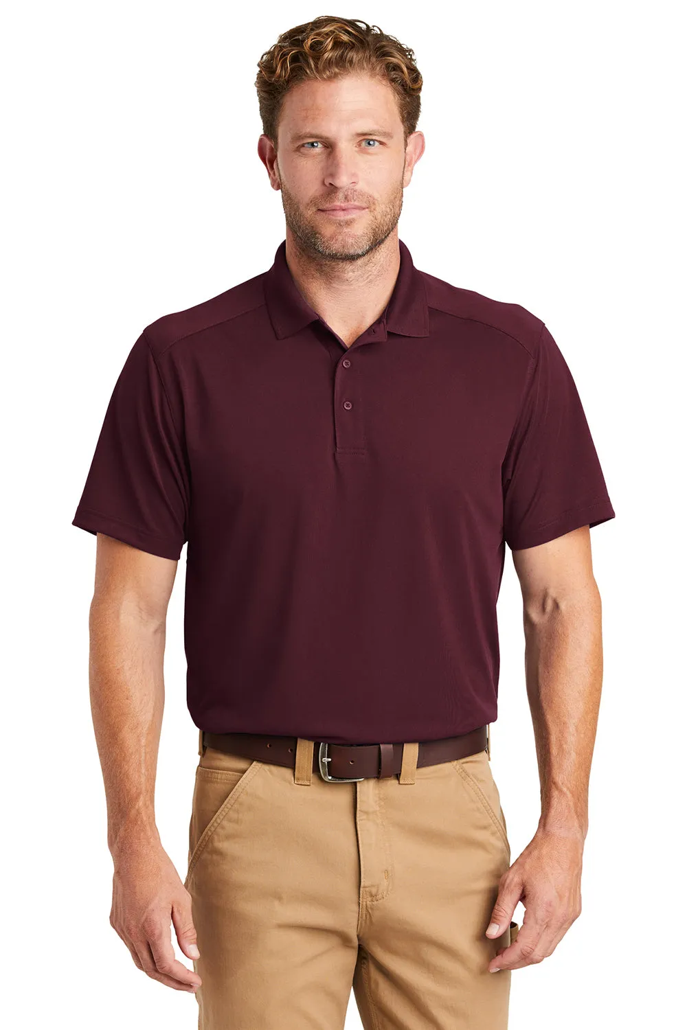 CornerStone Mens Select Moisture Wicking Short Sleeve Polo Shirt - Maroon  Cheaper Clothing Cornerstone