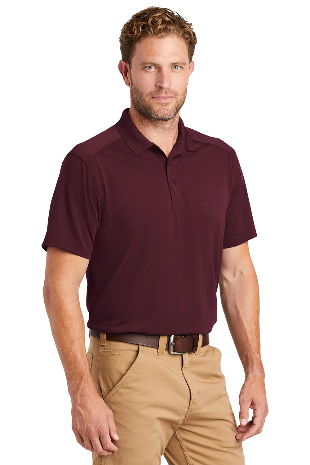 CornerStone Mens Select Moisture Wicking Short Sleeve Polo Shirt - Maroon  Cheaper Clothing Cornerstone