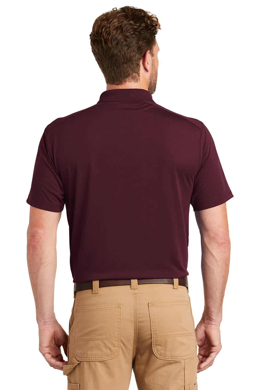 CornerStone Mens Select Moisture Wicking Short Sleeve Polo Shirt - Maroon  Cheaper Clothing Cornerstone