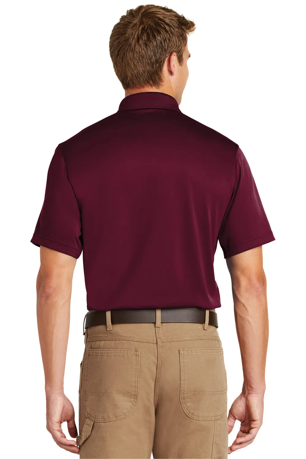 CornerStone Mens Select Moisture Wicking Short Sleeve Polo Shirt - Maroon  Cheaper Clothing Cornerstone
