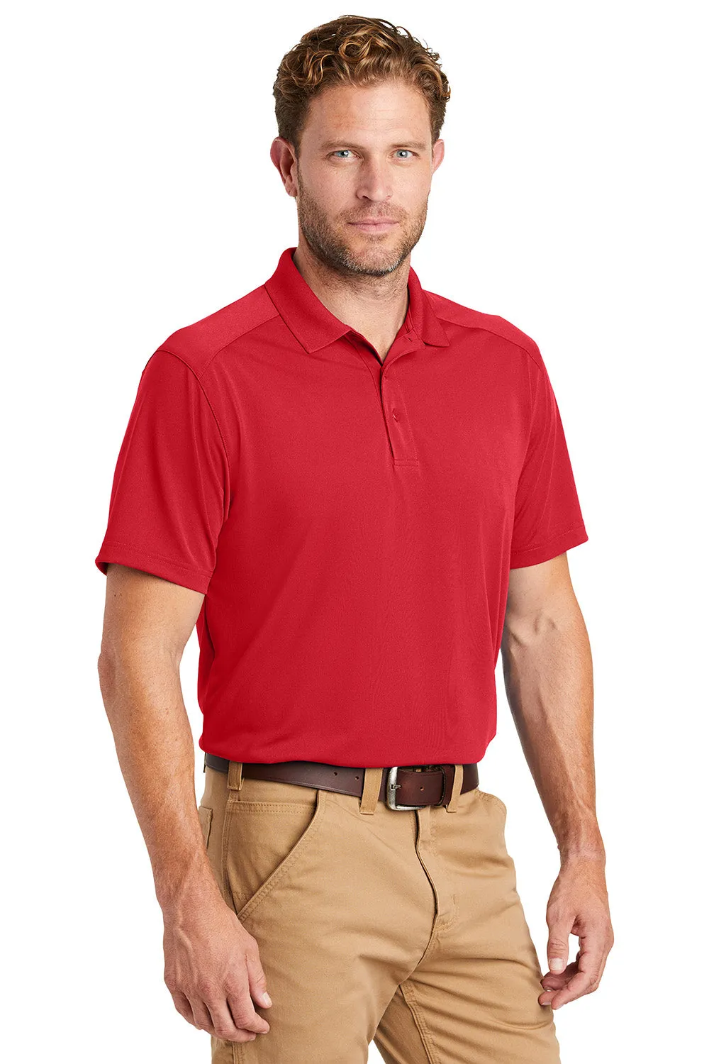 CornerStone Mens Select Moisture Wicking Short Sleeve Polo Shirt - Red  Cheaper Clothing Cornerstone