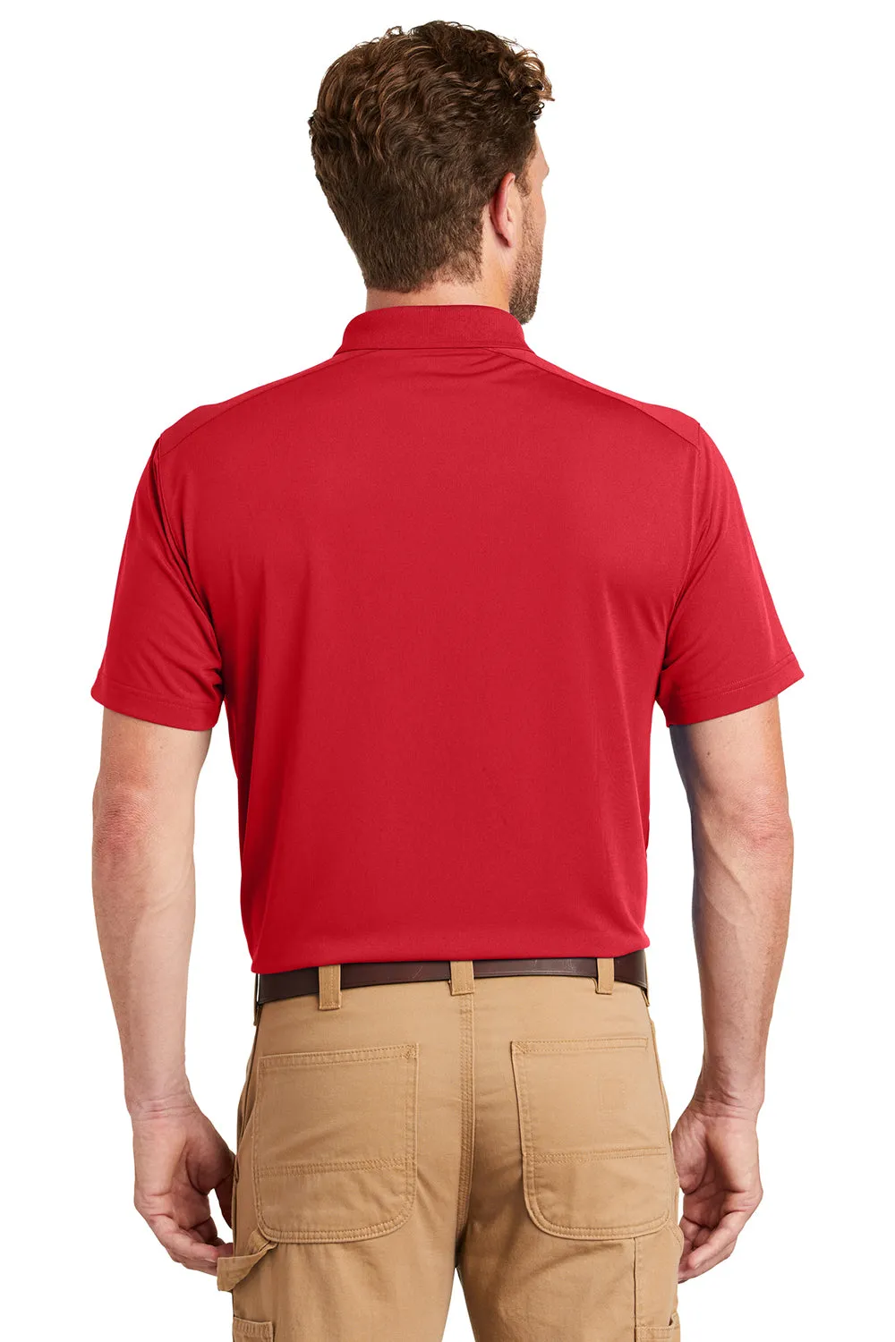 CornerStone Mens Select Moisture Wicking Short Sleeve Polo Shirt - Red  Cheaper Clothing Cornerstone