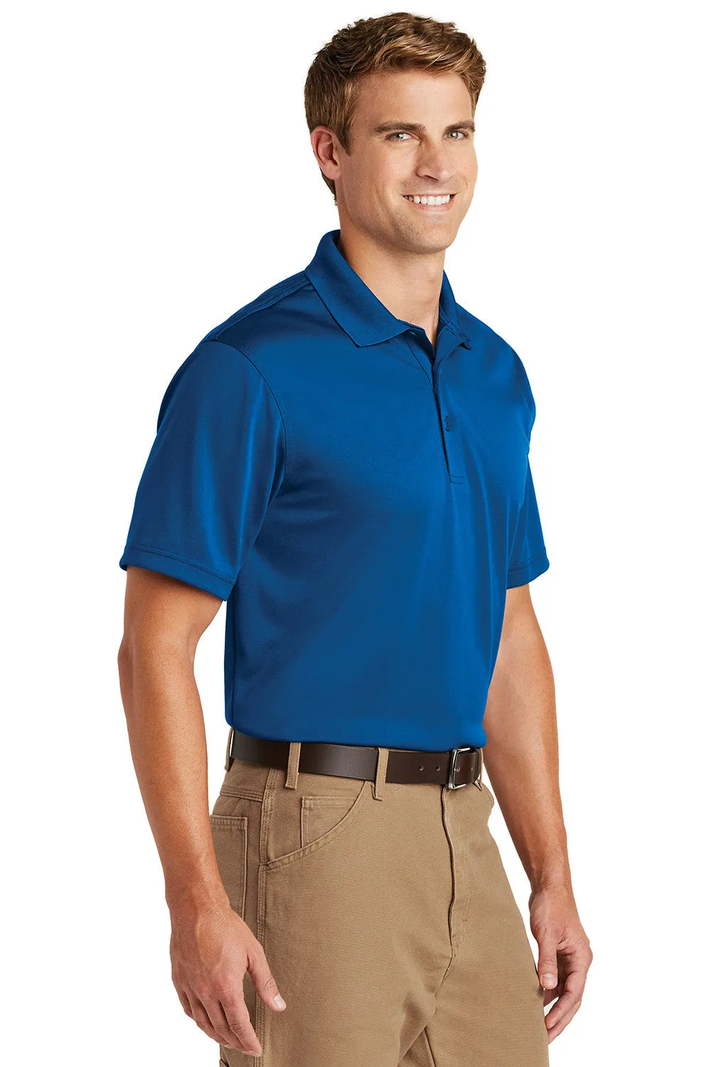CornerStone Mens Select Moisture Wicking Short Sleeve Polo Shirt - Royal Blue  Cheaper Clothing Cornerstone