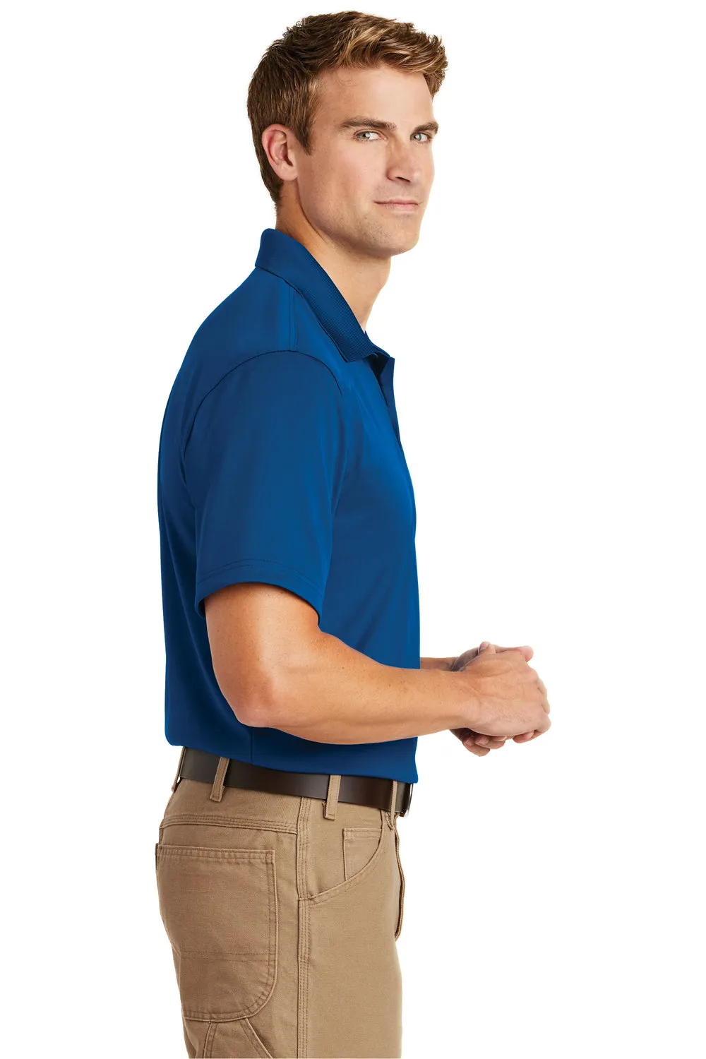 CornerStone Mens Select Moisture Wicking Short Sleeve Polo Shirt - Royal Blue  Cheaper Clothing Cornerstone