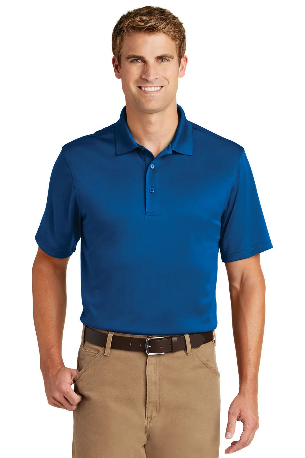 CornerStone Mens Select Moisture Wicking Short Sleeve Polo Shirt - Royal Blue  Cheaper Clothing Cornerstone