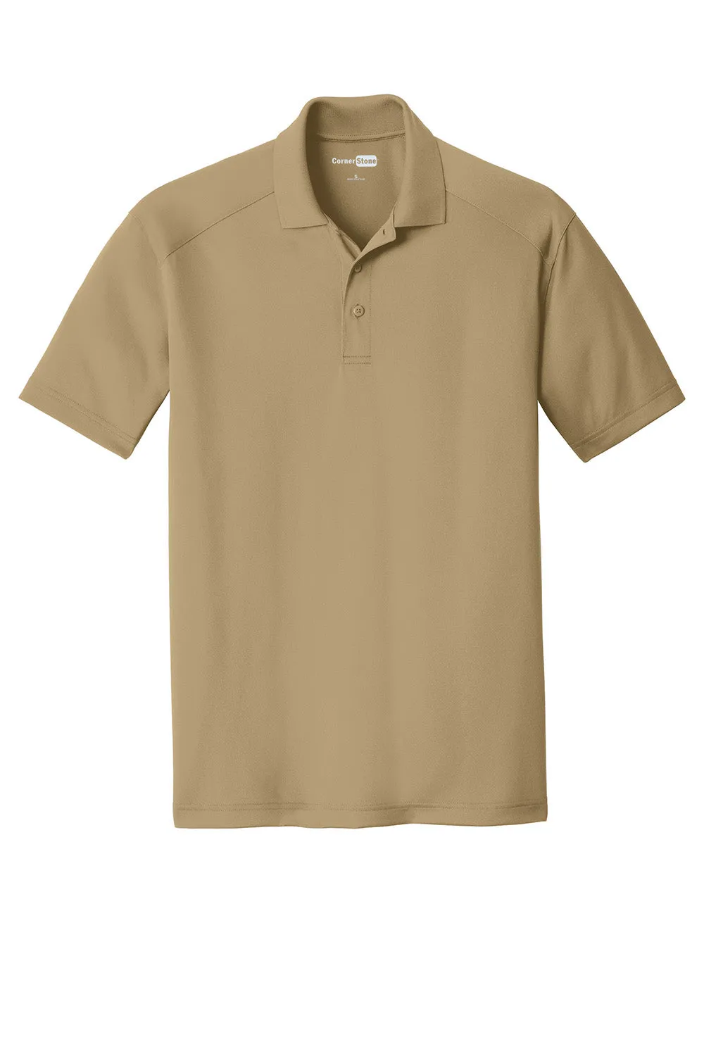 CornerStone Mens Select Moisture Wicking Short Sleeve Polo Shirt - Tan  Cheaper Clothing Cornerstone