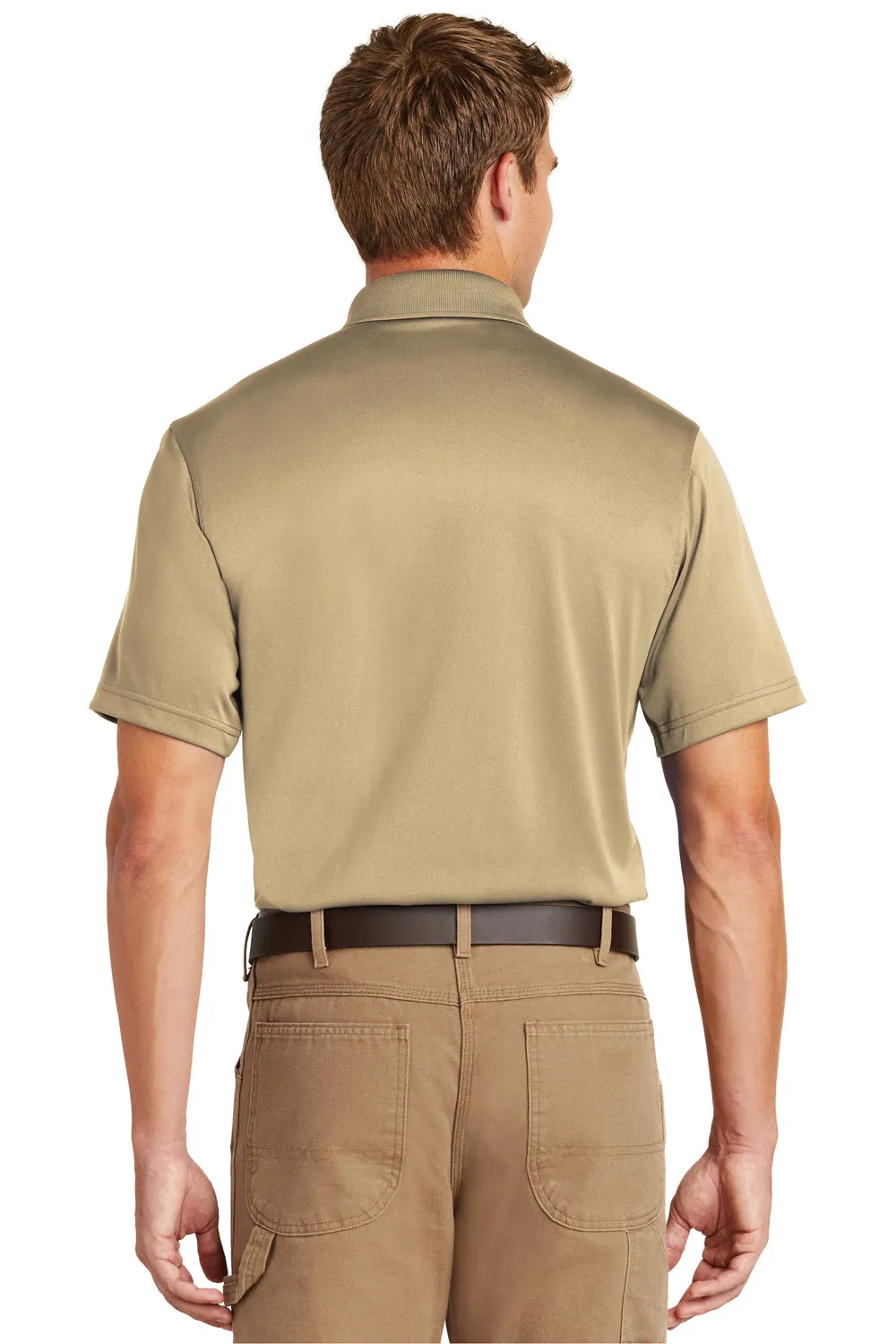 CornerStone Mens Select Moisture Wicking Short Sleeve Polo Shirt - Tan  Cheaper Clothing Cornerstone