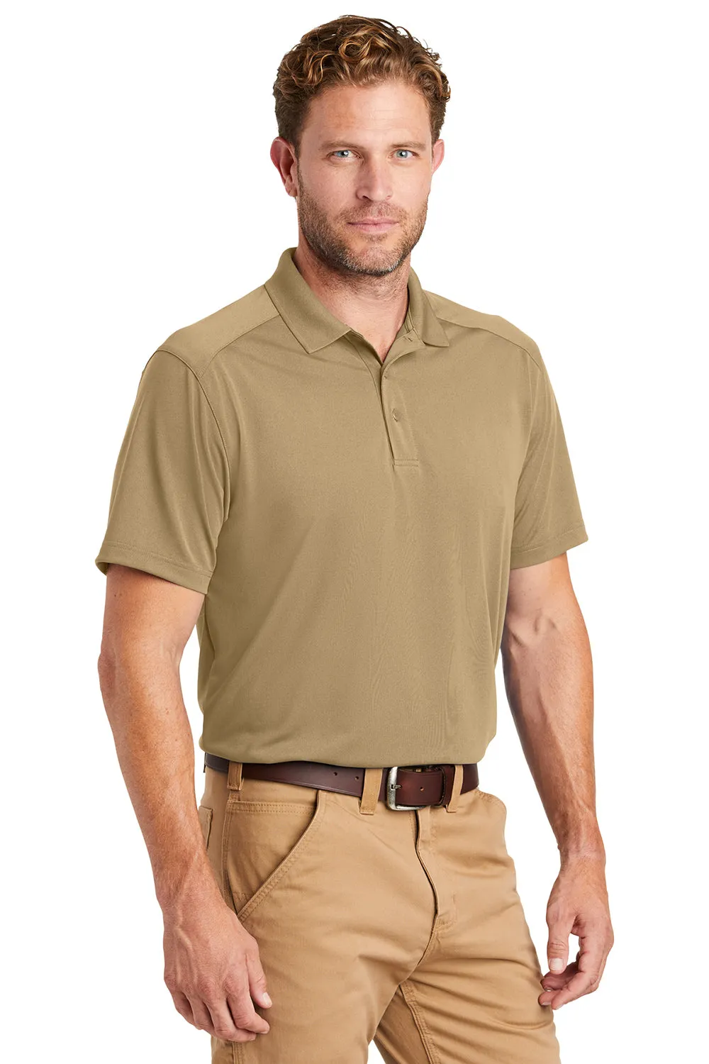 CornerStone Mens Select Moisture Wicking Short Sleeve Polo Shirt - Tan  Cheaper Clothing Cornerstone