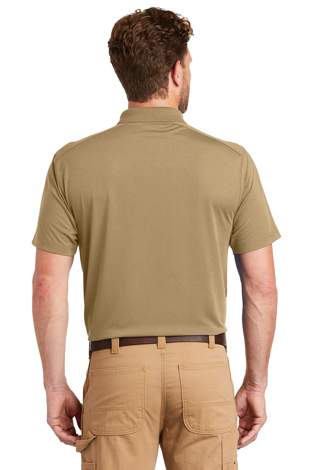 CornerStone Mens Select Moisture Wicking Short Sleeve Polo Shirt - Tan  Cheaper Clothing Cornerstone