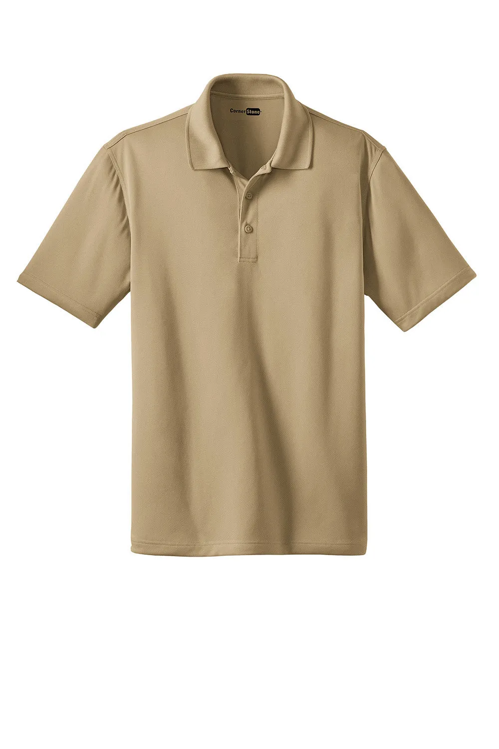 CornerStone Mens Select Moisture Wicking Short Sleeve Polo Shirt - Tan  Cheaper Clothing Cornerstone