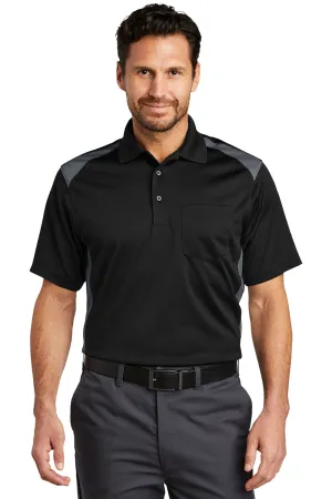 CornerStone Mens Select Moisture Wicking Short Sleeve Polo Shirt w/ Pocket - Black/Charcoal Grey  Cheaper Clothing Cornerstone