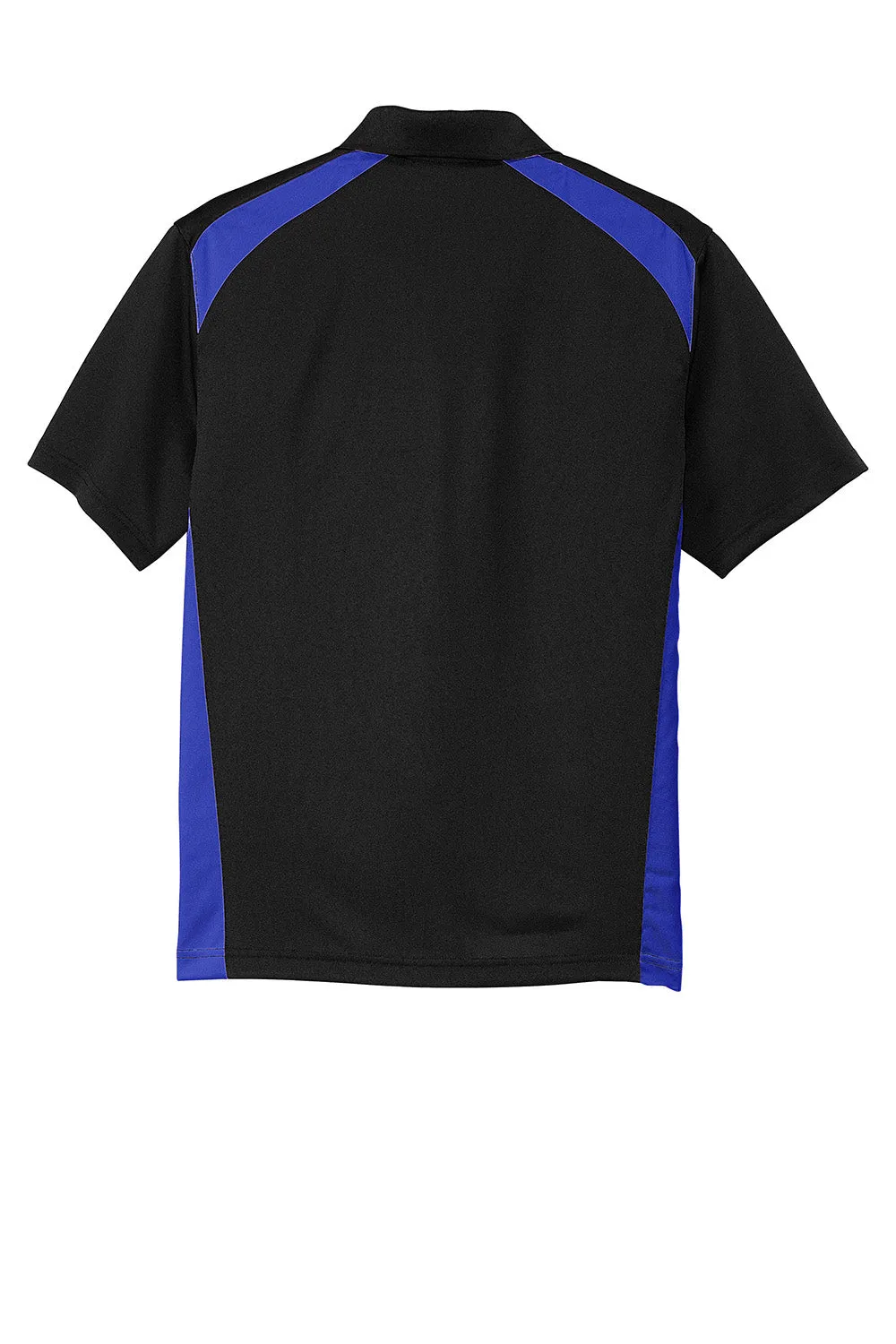 CornerStone Mens Select Moisture Wicking Short Sleeve Polo Shirt w/ Pocket - Black/Royal Blue  Cheaper Clothing Cornerstone