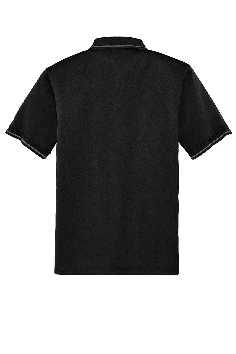 CornerStone Mens Select Moisture Wicking Short Sleeve Polo Shirt w/ Pocket - Black/Smoke Grey  Cheaper Clothing Cornerstone