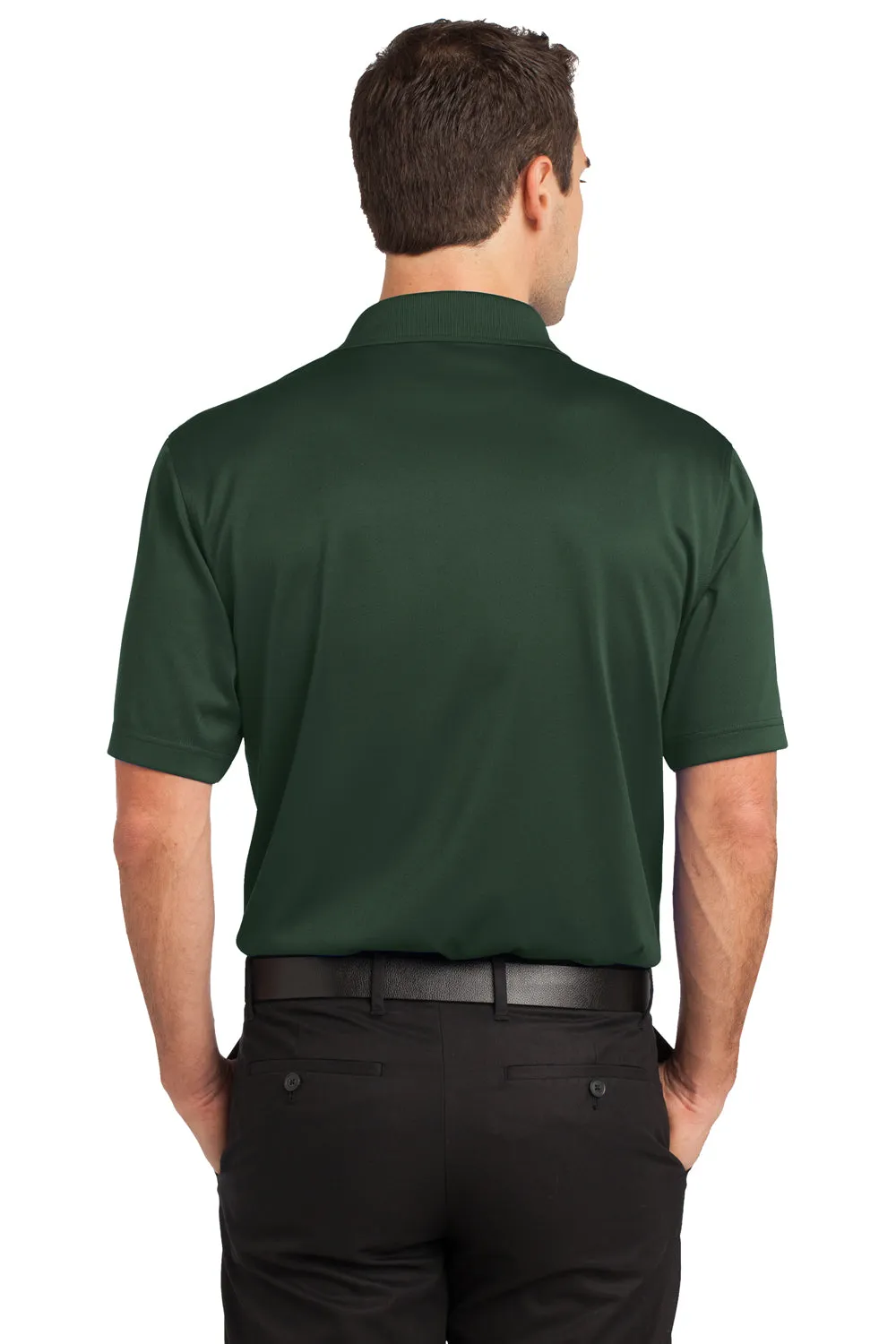 CornerStone Mens Select Moisture Wicking Short Sleeve Polo Shirt w/ Pocket - Dark Green - Closeout  Cheaper Clothing Cornerstone