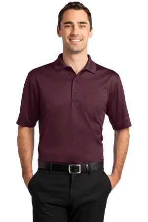 CornerStone Mens Select Moisture Wicking Short Sleeve Polo Shirt w/ Pocket - Maroon - Closeout  Cheaper Clothing Cornerstone