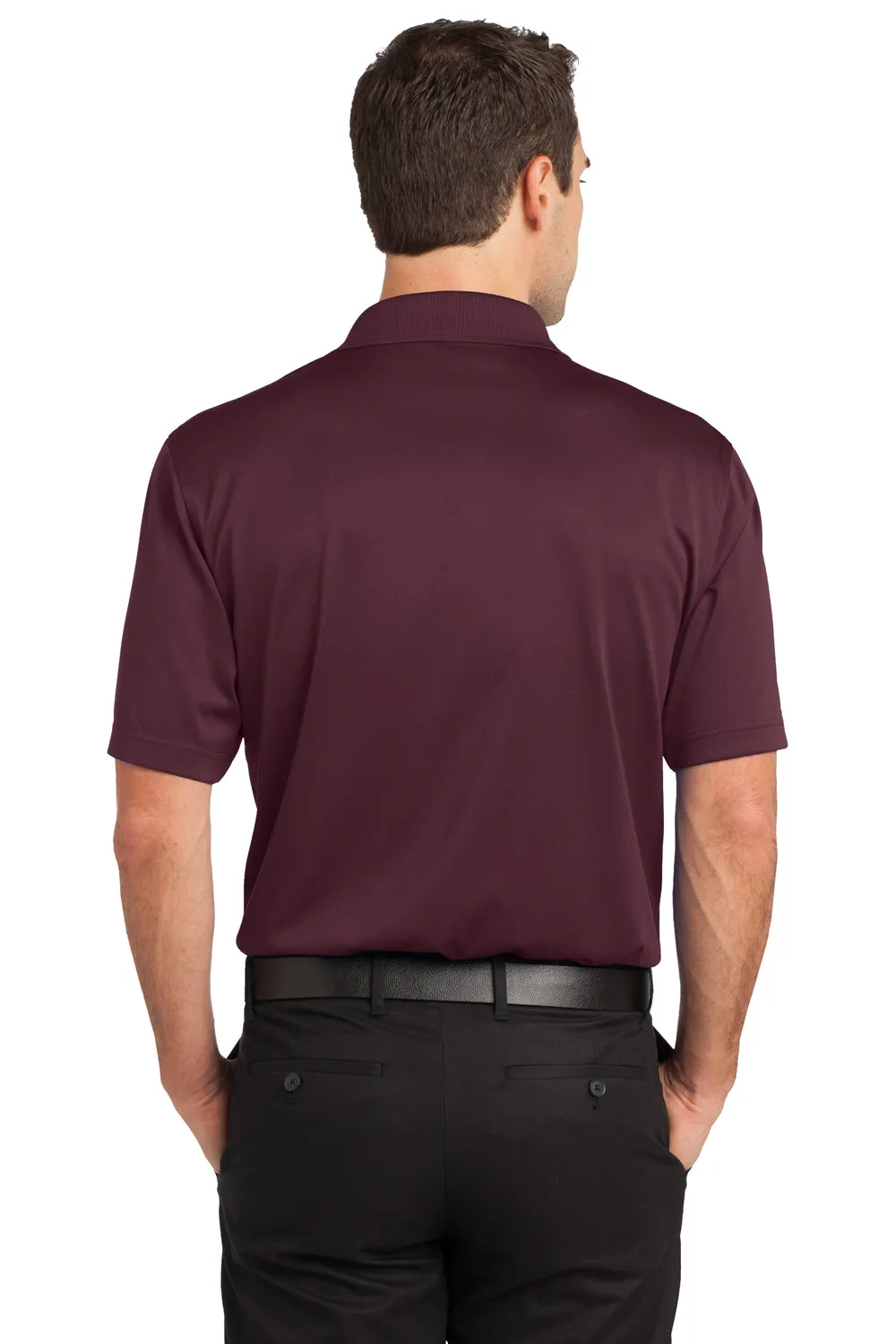 CornerStone Mens Select Moisture Wicking Short Sleeve Polo Shirt w/ Pocket - Maroon - Closeout  Cheaper Clothing Cornerstone