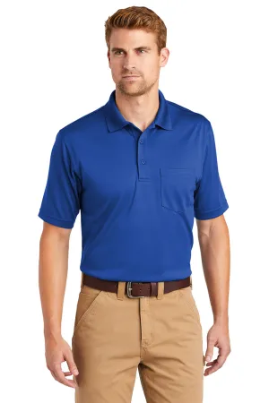 CornerStone Mens Select Moisture Wicking Short Sleeve Polo Shirt w/ Pocket - Royal Blue  Cheaper Clothing Cornerstone