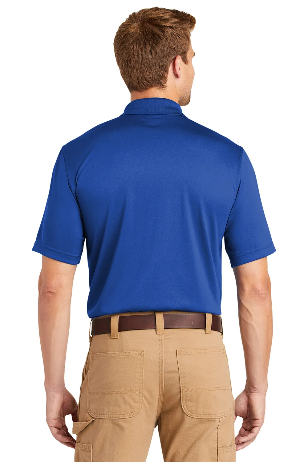 CornerStone Mens Select Moisture Wicking Short Sleeve Polo Shirt w/ Pocket - Royal Blue  Cheaper Clothing Cornerstone