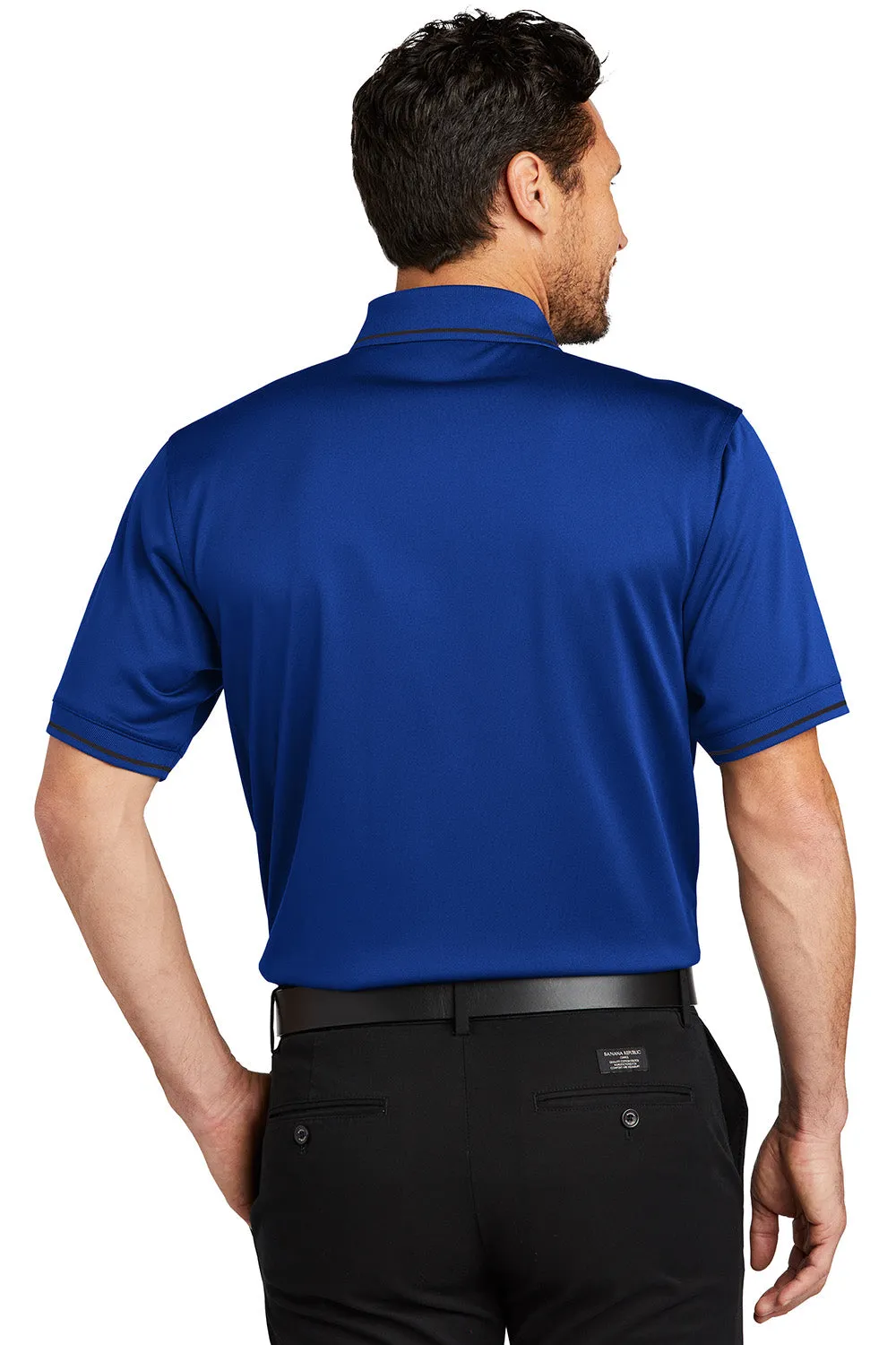 CornerStone Mens Select Moisture Wicking Short Sleeve Polo Shirt w/ Pocket - Royal Blue/Black  Cheaper Clothing Cornerstone