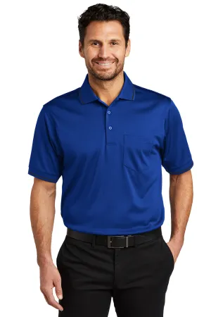 CornerStone Mens Select Moisture Wicking Short Sleeve Polo Shirt w/ Pocket - Royal Blue/Black  Cheaper Clothing Cornerstone