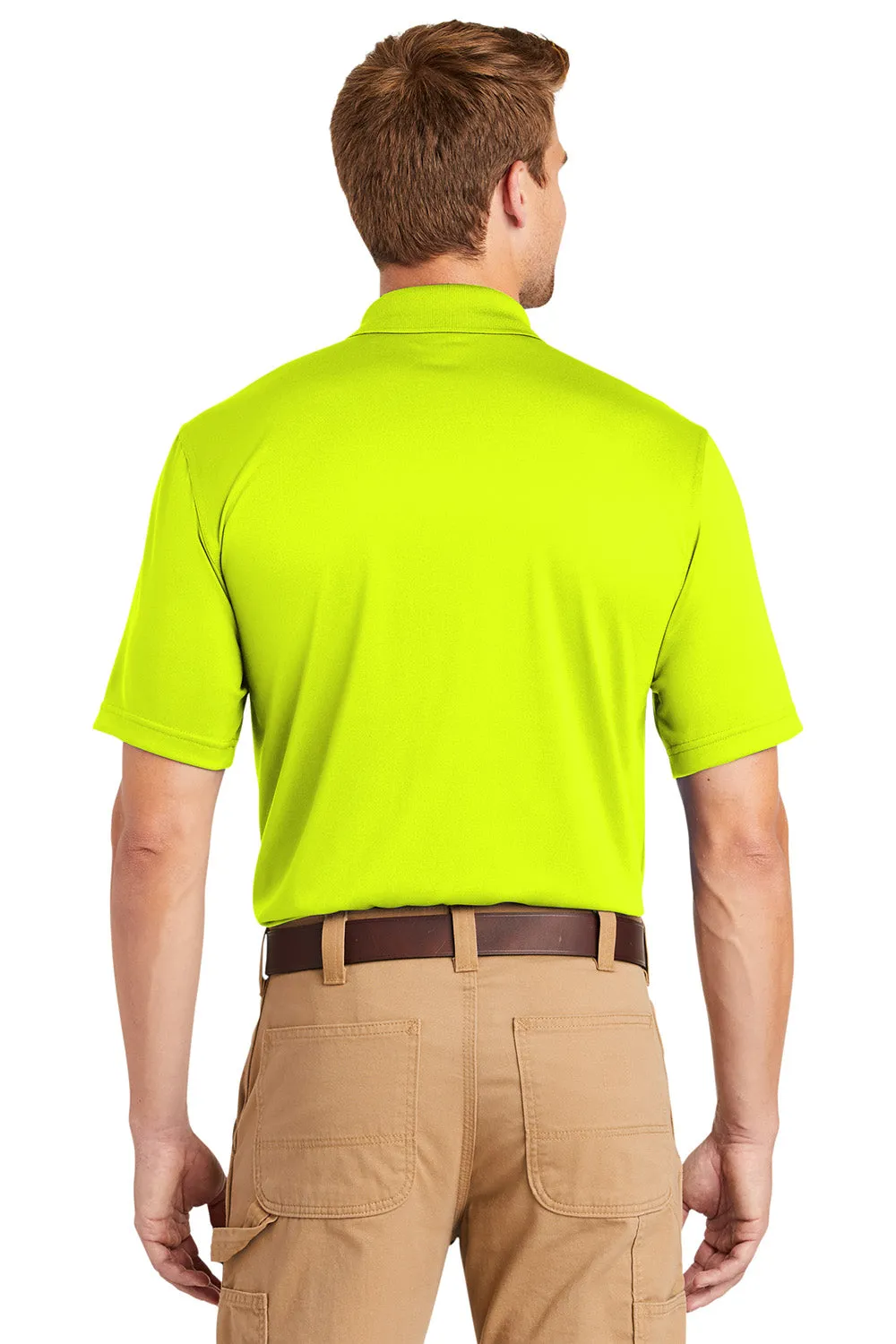 CornerStone Mens Select Moisture Wicking Short Sleeve Polo Shirt w/ Pocket - Safety Yellow  Cheaper Clothing Cornerstone