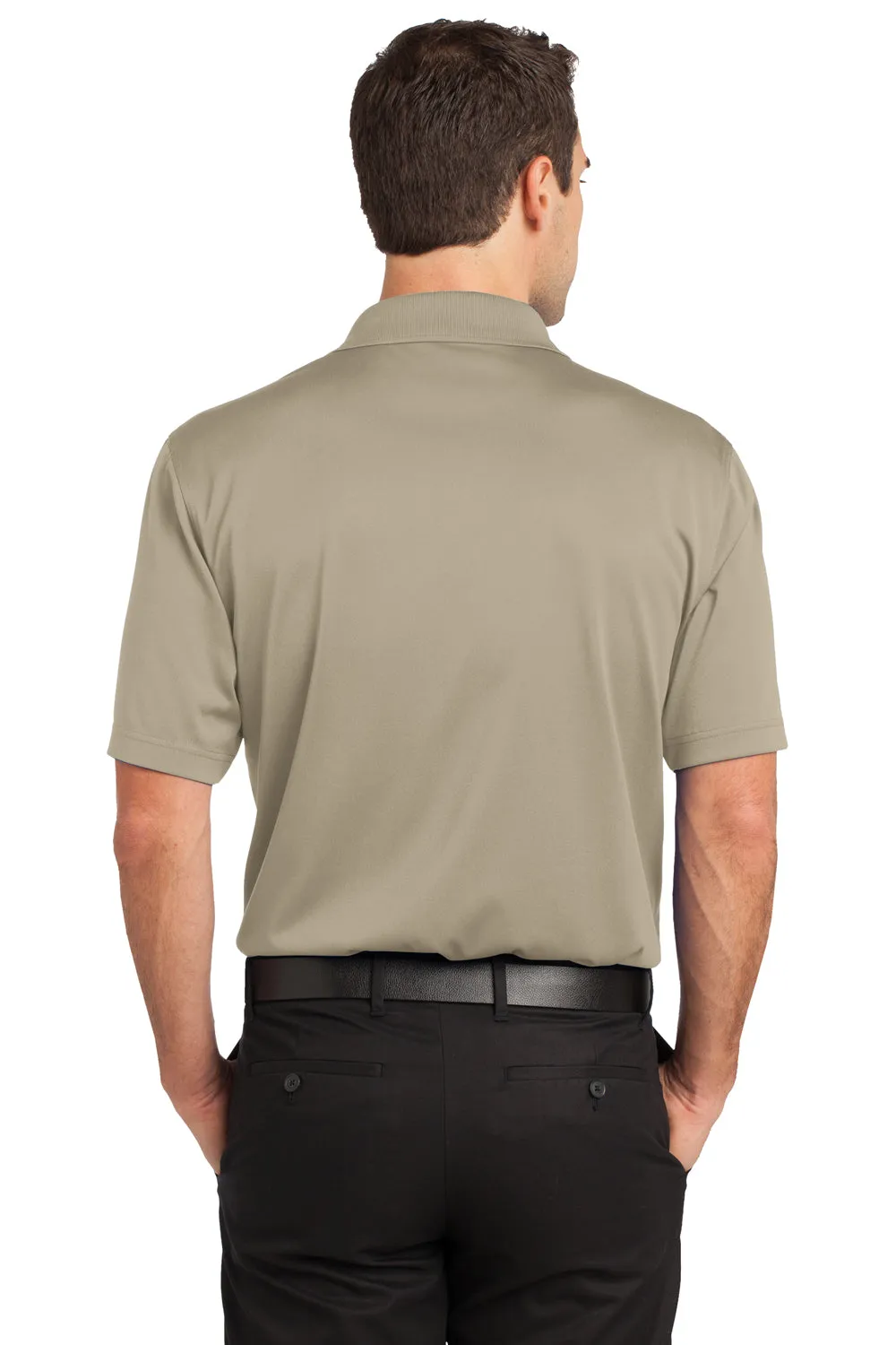 CornerStone Mens Select Moisture Wicking Short Sleeve Polo Shirt w/ Pocket - Tan - Closeout  Cheaper Clothing Cornerstone