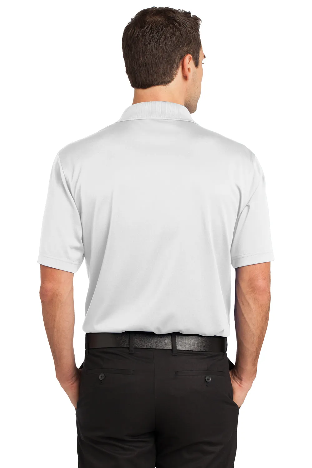 CornerStone Mens Select Moisture Wicking Short Sleeve Polo Shirt w/ Pocket - White - Closeout  Cheaper Clothing Cornerstone