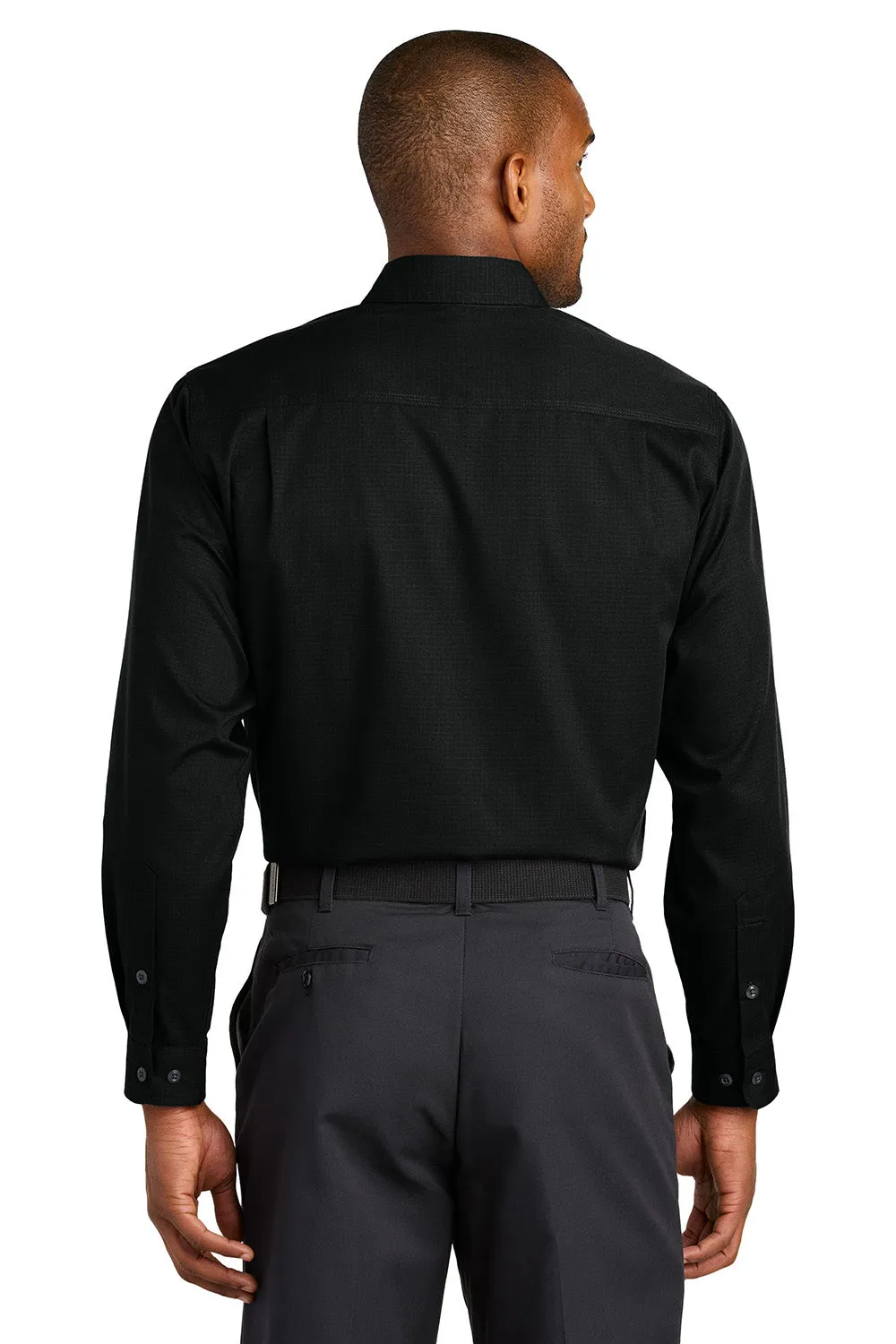 CornerStone Mens Select Ripstop Stain Resistant Long Sleeve Button Down Shirt w/ Pockets - Black  Cheaper Clothing Cornerstone