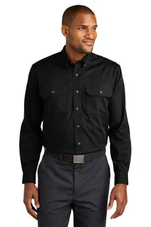 CornerStone Mens Select Ripstop Stain Resistant Long Sleeve Button Down Shirt w/ Pockets - Black  Cheaper Clothing Cornerstone