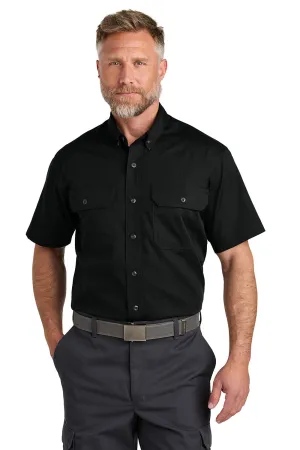 CornerStone Mens Select Ripstop Stain Resistant Short Sleeve Button Down Shirt w/ Pockets - Black  Cheaper Clothing Cornerstone