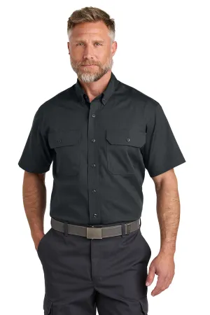 CornerStone Mens Select Ripstop Stain Resistant Short Sleeve Button Down Shirt w/ Pockets - Echo Steel Grey  Cheaper Clothing Cornerstone
