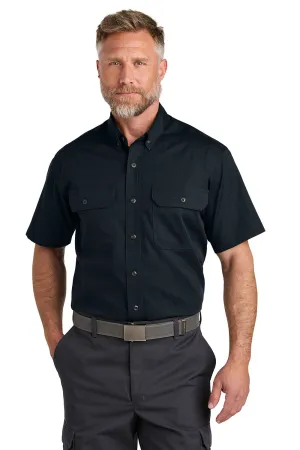 CornerStone Mens Select Ripstop Stain Resistant Short Sleeve Button Down Shirt w/ Pockets - Navy Blue  Cheaper Clothing Cornerstone