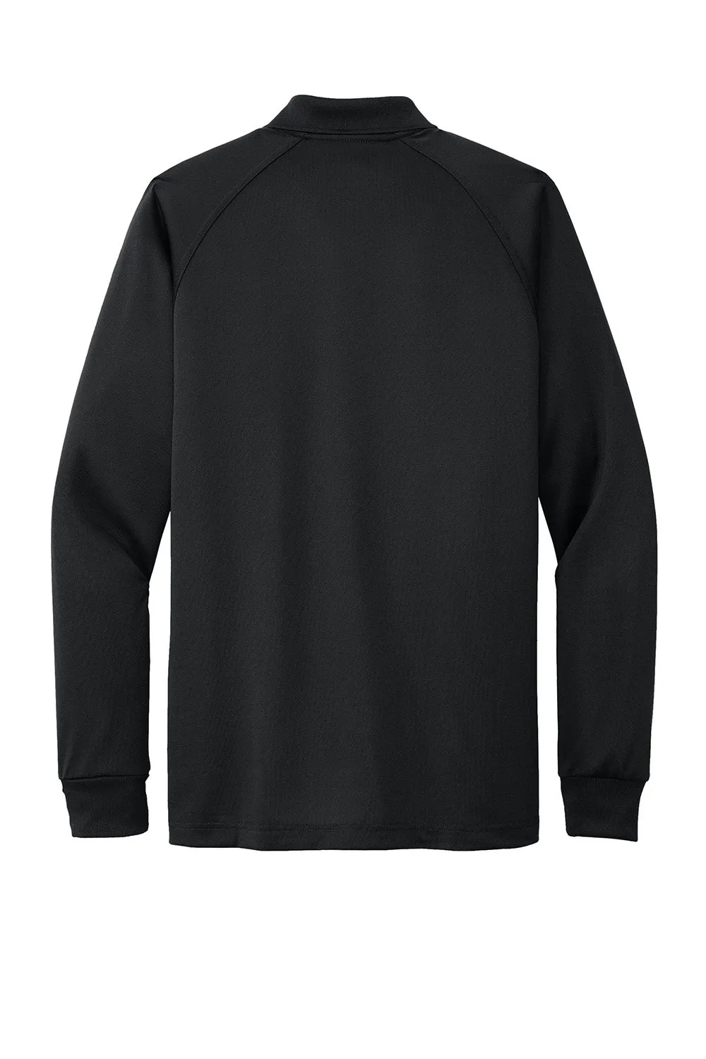 CornerStone Mens Select Tactical Moisture Wicking Long Sleeve Polo Shirt - Black  Cheaper Clothing Cornerstone