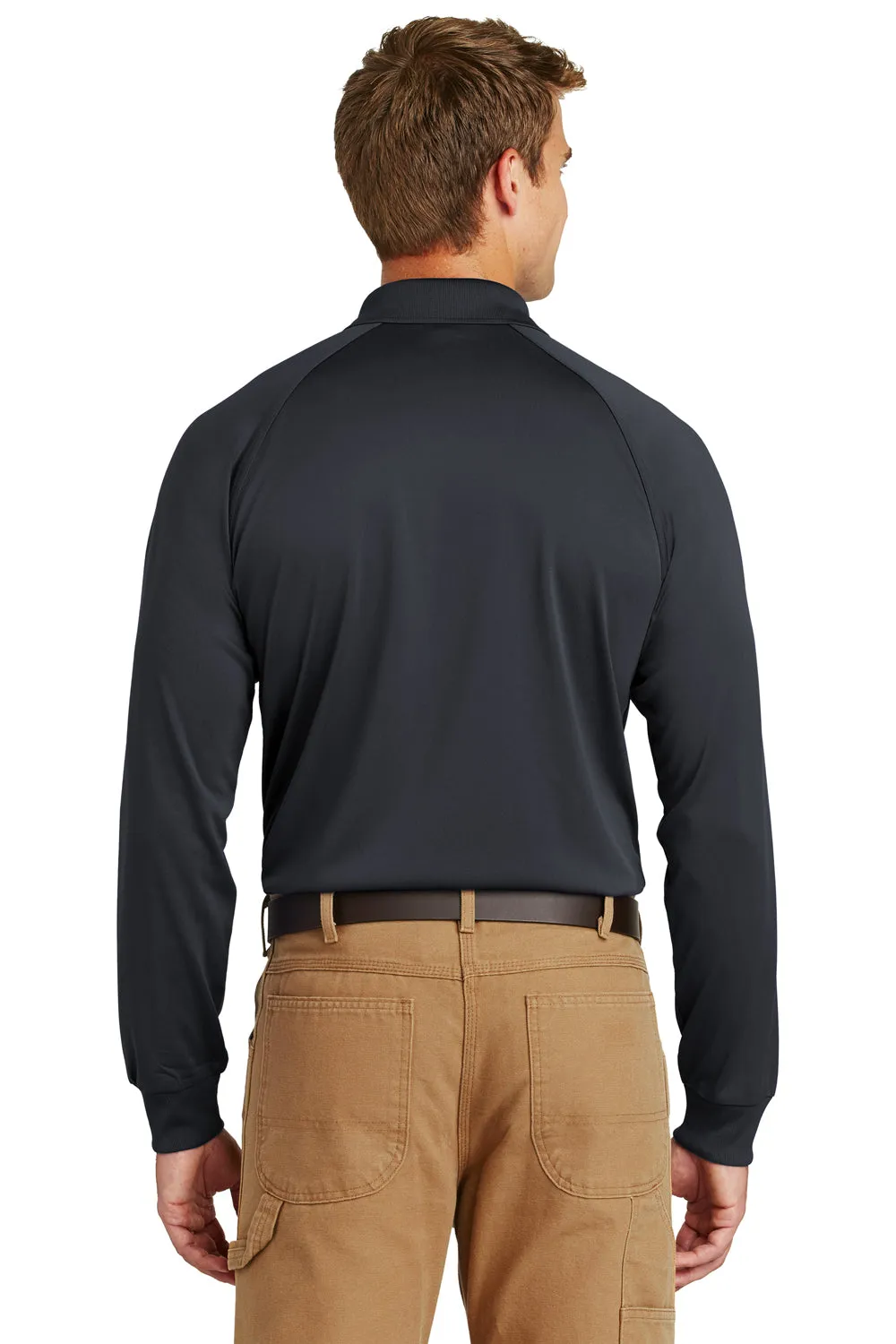 CornerStone Mens Select Tactical Moisture Wicking Long Sleeve Polo Shirt - Charcoal Grey  Cheaper Clothing Cornerstone