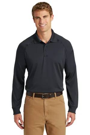 CornerStone Mens Select Tactical Moisture Wicking Long Sleeve Polo Shirt - Charcoal Grey  Cheaper Clothing Cornerstone