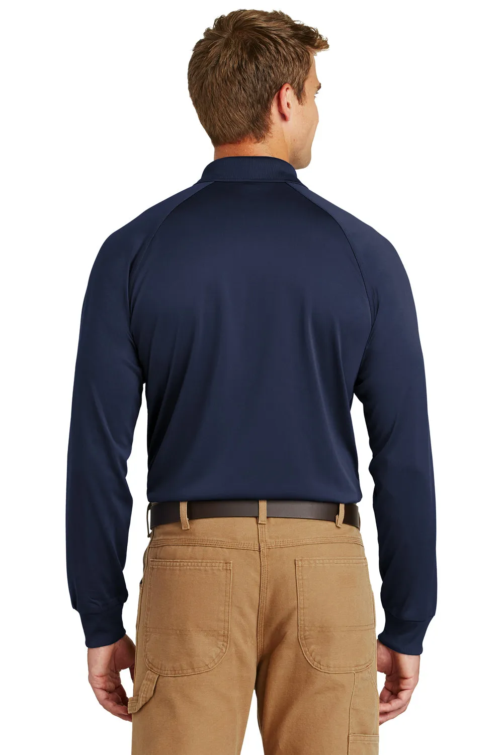 CornerStone Mens Select Tactical Moisture Wicking Long Sleeve Polo Shirt - Dark Navy Blue  Cheaper Clothing Cornerstone