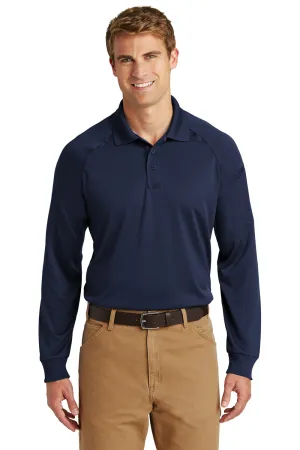 CornerStone Mens Select Tactical Moisture Wicking Long Sleeve Polo Shirt - Dark Navy Blue  Cheaper Clothing Cornerstone
