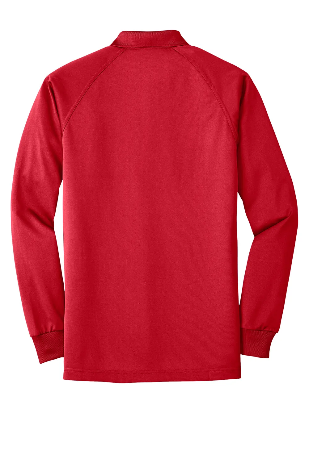 CornerStone Mens Select Tactical Moisture Wicking Long Sleeve Polo Shirt - Red  Cheaper Clothing Cornerstone