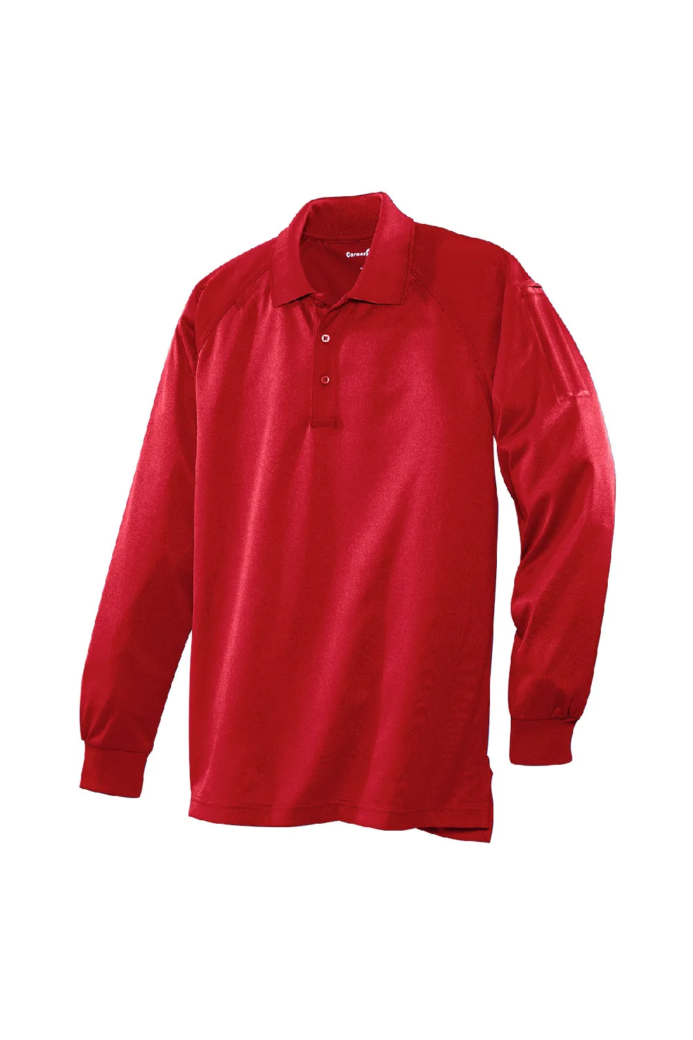 CornerStone Mens Select Tactical Moisture Wicking Long Sleeve Polo Shirt - Red  Cheaper Clothing Cornerstone