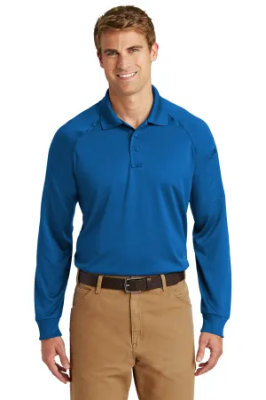 CornerStone Mens Select Tactical Moisture Wicking Long Sleeve Polo Shirt - Royal Blue  Cheaper Clothing Cornerstone