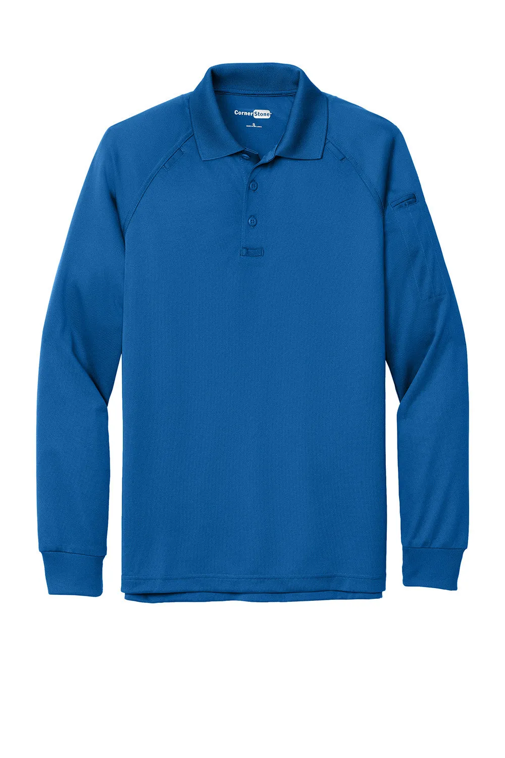 CornerStone Mens Select Tactical Moisture Wicking Long Sleeve Polo Shirt - Royal Blue  Cheaper Clothing Cornerstone