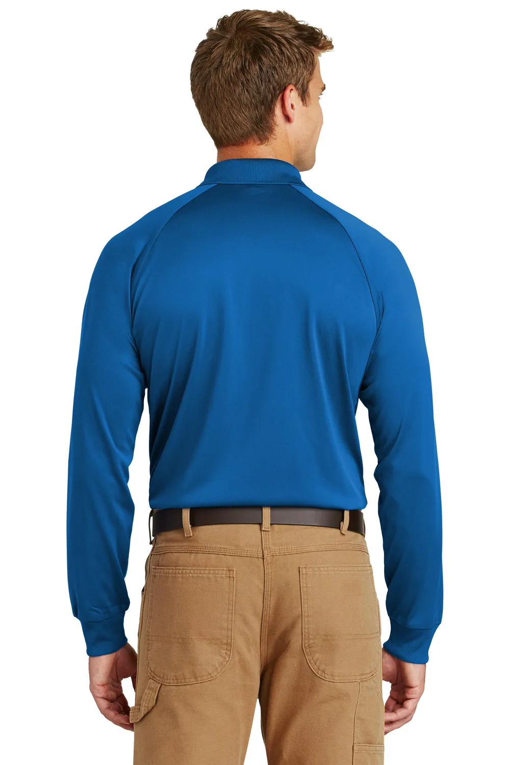 CornerStone Mens Select Tactical Moisture Wicking Long Sleeve Polo Shirt - Royal Blue  Cheaper Clothing Cornerstone