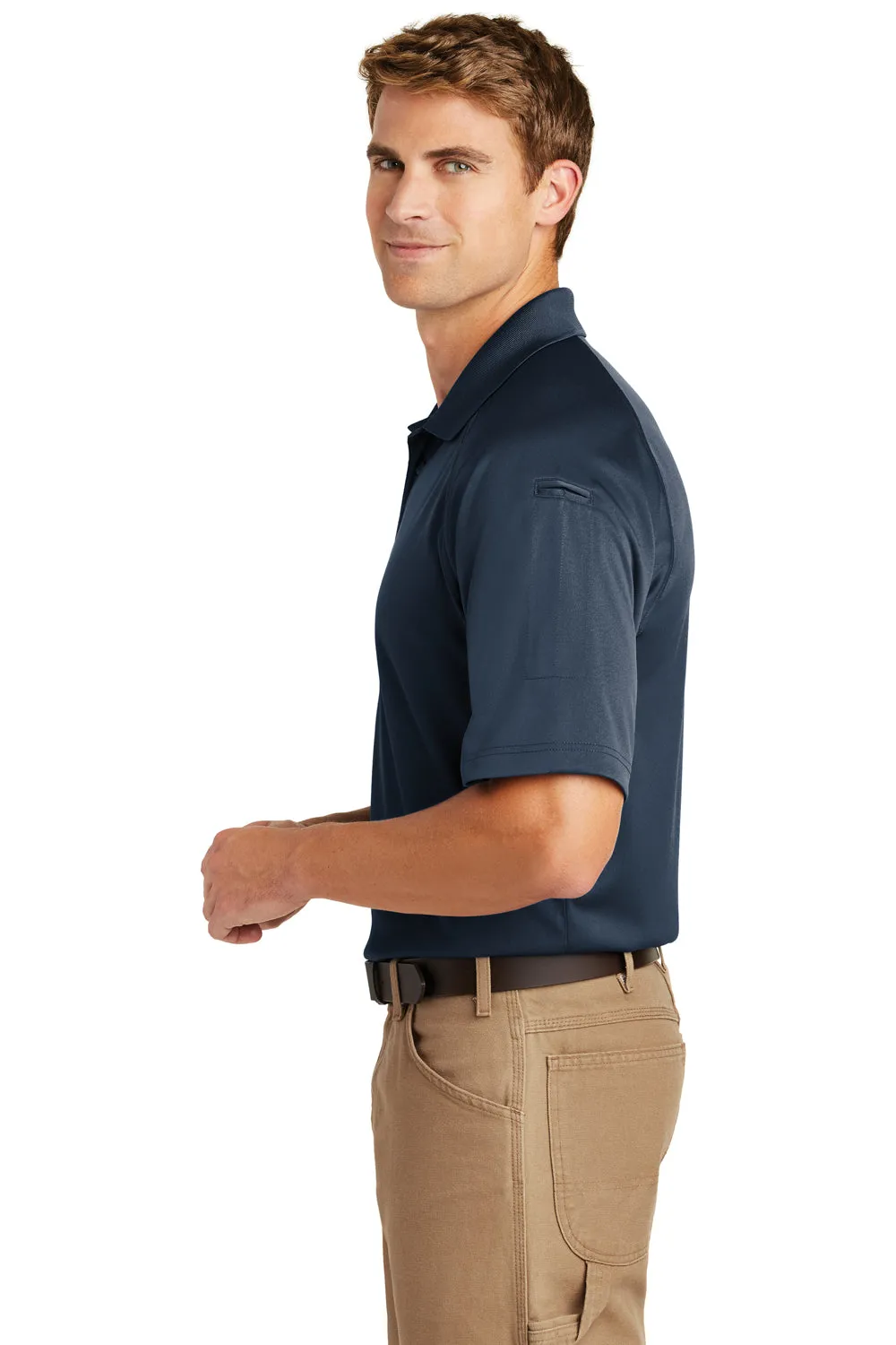 CornerStone Mens Select Tactical Moisture Wicking Short Sleeve Polo Shirt - Dark Navy Blue  Cheaper Clothing Cornerstone