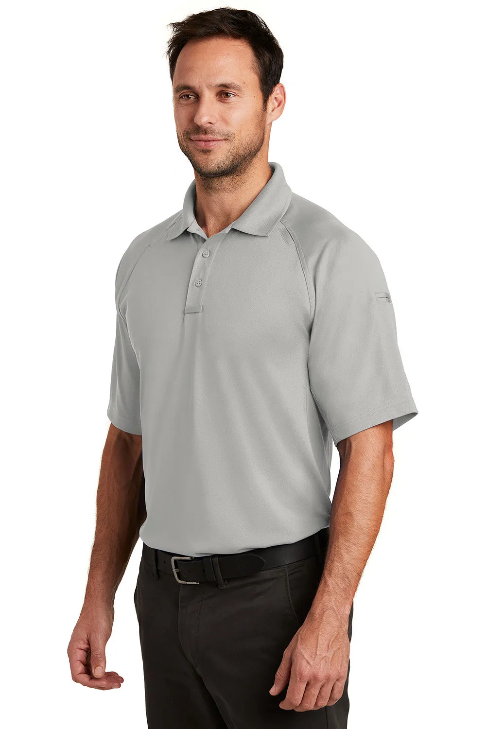 CornerStone Mens Select Tactical Moisture Wicking Short Sleeve Polo Shirt - Light Grey  Cheaper Clothing Cornerstone