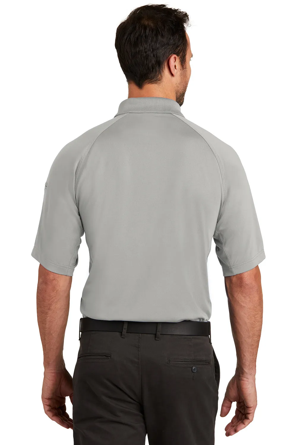 CornerStone Mens Select Tactical Moisture Wicking Short Sleeve Polo Shirt - Light Grey  Cheaper Clothing Cornerstone